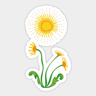 Yellow Dandelion Indigenous WAWEZHI CANADA Sticker